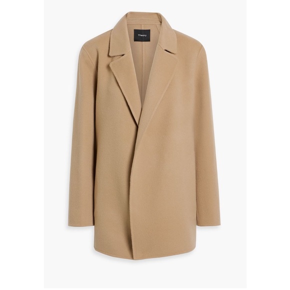 Theory Women's Camel Clairene Wool and Cashmere Coat - Picture 4 of 7